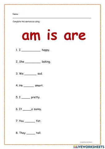 IS-ARE-AM Worksheet