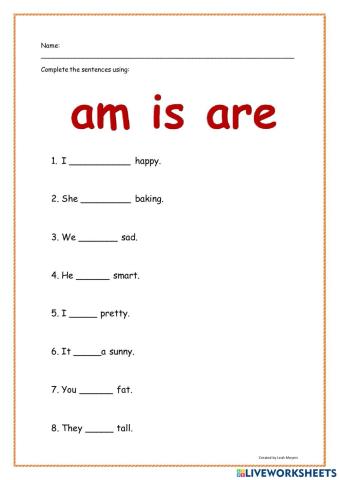 IS-ARE-AM Worksheet