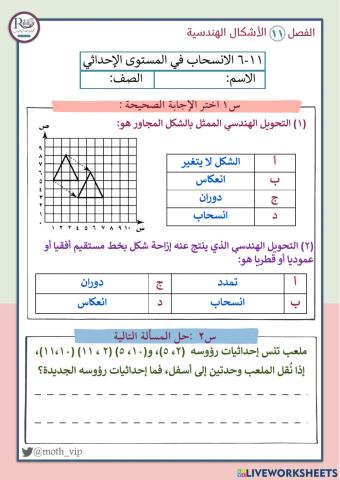 الانسحاب في المستوى الإحداثي