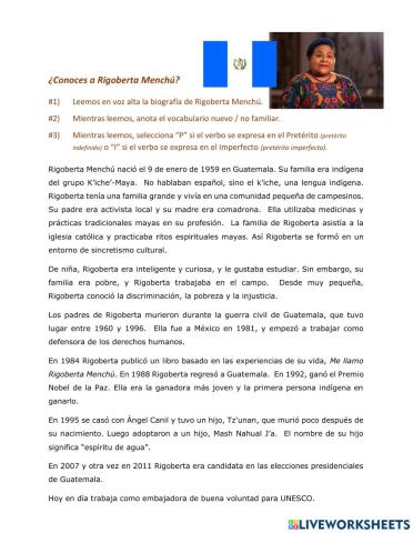 Rigoberta Menchú, lectura y análisis