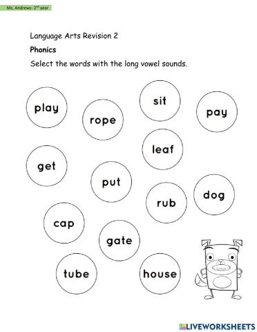 Language Arts Revision Worksheet 2