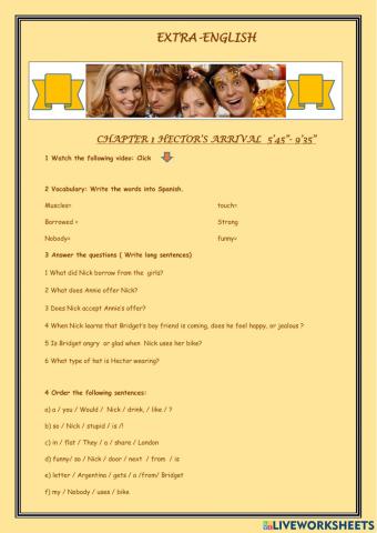 Extra English  Hector's Arrival Chapter 1 minutes 5'35--9'35-