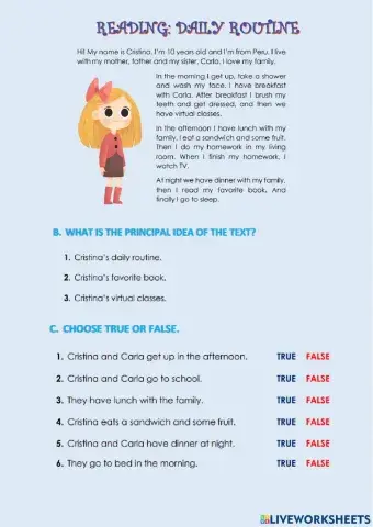 Reading -daily routine