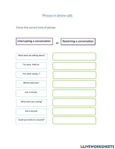 Phone call phrases listening