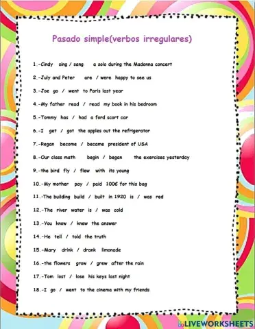 Pasado simple (verbos irregulares)