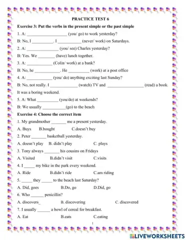 The present simple and the past simple tense