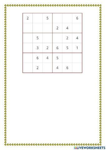 Sudoku 6x6
