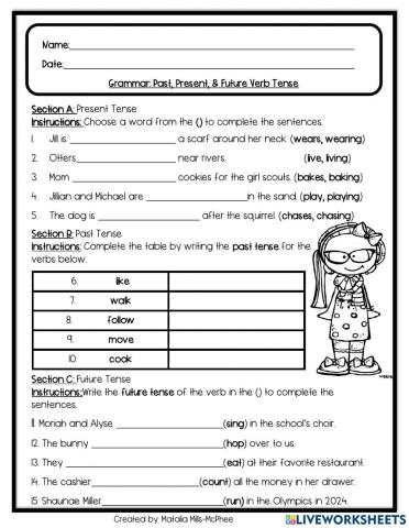 Past, Present, & Future Verb Tenses