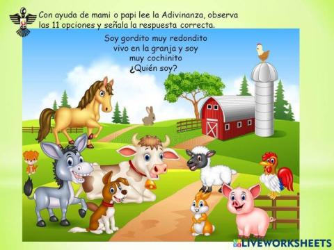 Adivinanzas de animales de la granja