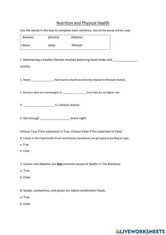 Nutrition and Physical Health