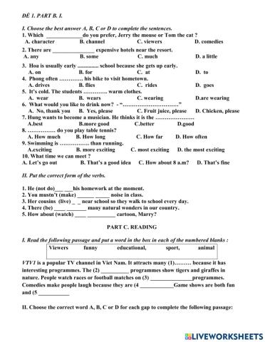 Midterm 2 - Test 1 - Grade 6