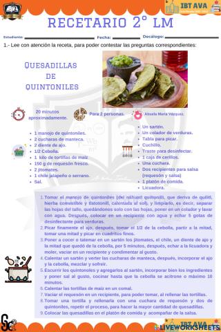 Recetario 2° Ficha 4