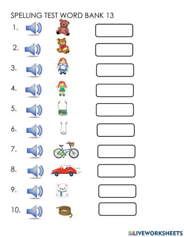 Spelling Test Week 13 T2
