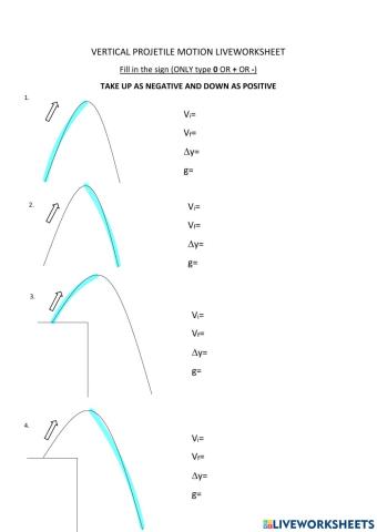 Vertical Projectile Motion Signs