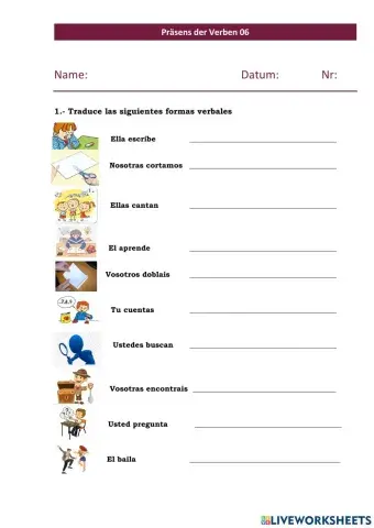 Präsens der Verben 06