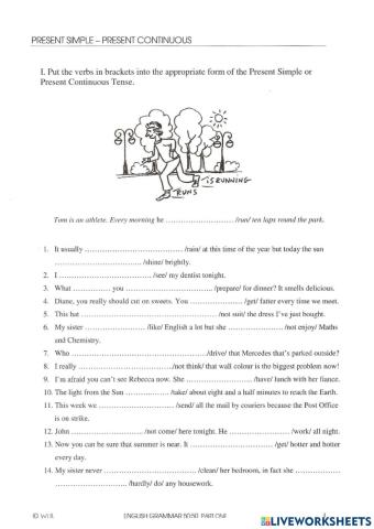 Present Simple and Present Continuous