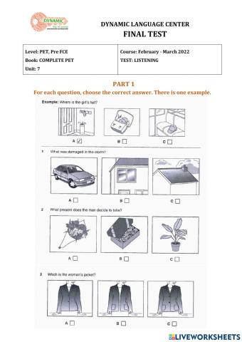 Complete PET-final test U6