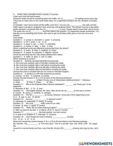 Second Midterm test grade 7