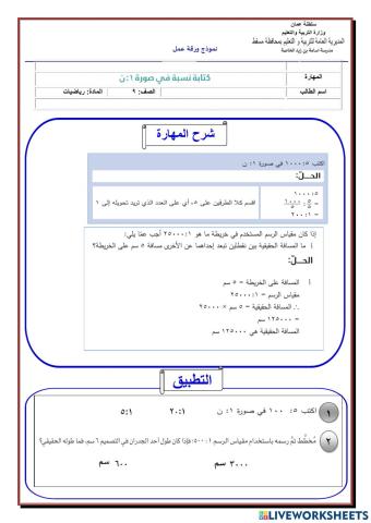 النسبة ومقياس الرسم