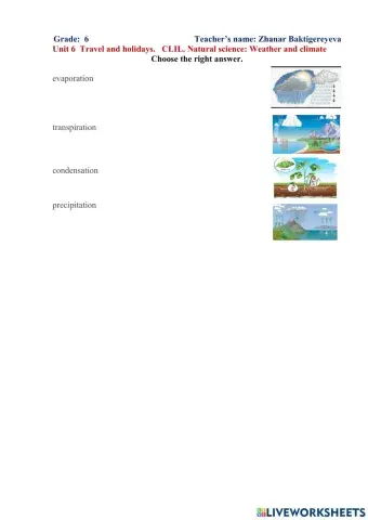 CLIL. Natural science: Weather and climate.