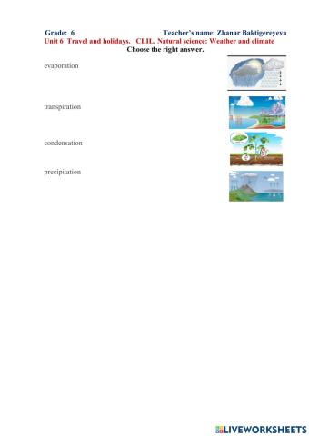 CLIL. Natural science: Weather and climate.