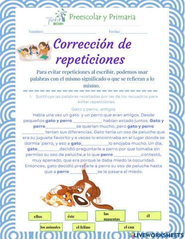 Corrección de repeticiones