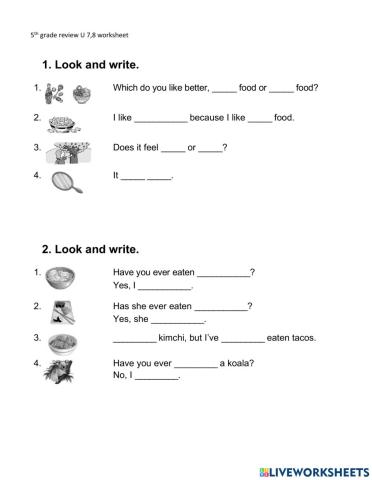 5th G U7, 8 review worksheet