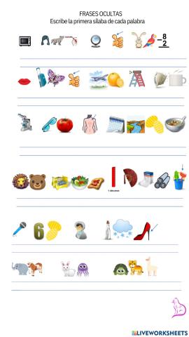 Conciencia fonológica. Frases ocultas