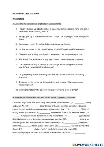 Grammar consolidation  present and future