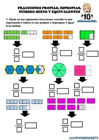 Fracciones propias,impropias,equivalentes