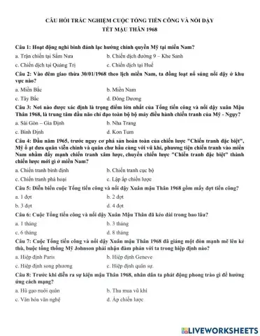 Cuộc tổng tiến công và nổi dậy tết Mậu Thân 1968