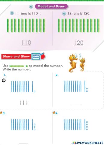 Model , Read , and write numbers from 100 to 120