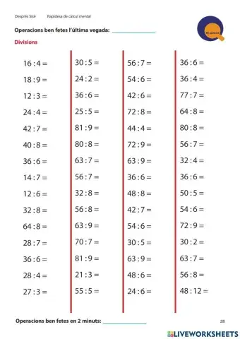 Quinzet divisions 6è