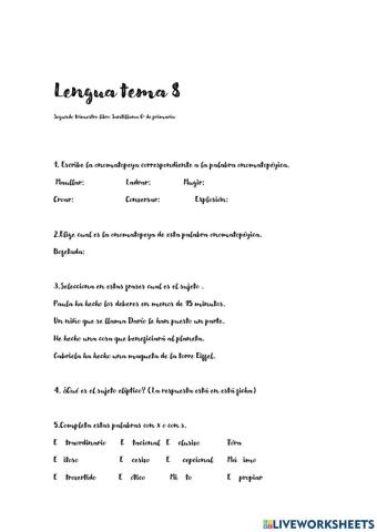 Lengua tema 8