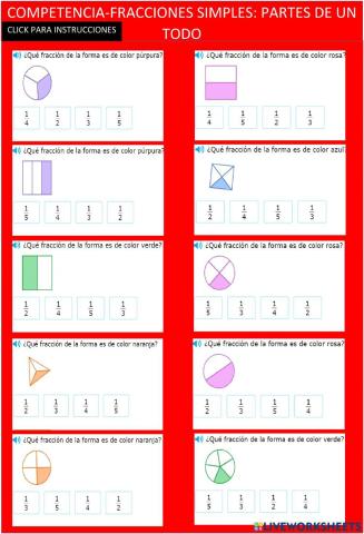Fracciones simples: partes de un todo