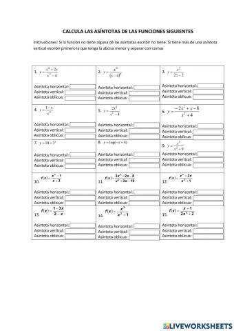 Cálculo de asíntotas