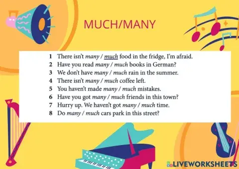 Much many multiple choice