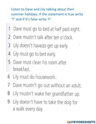 Dave's Summer Holiday