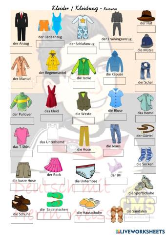 Kleider - Kleidung - Resource