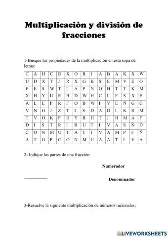 Multiplicación y División de fracciones