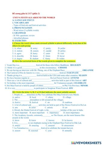 Đề cương giữa kì 2 E7 (phần 2 -u9)