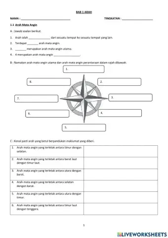 Unit 1 Arah 1.1 Arah Mata Angin