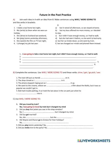 Future in the Past Practice