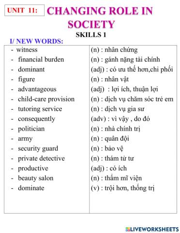 English 9- unit 11- skills 1