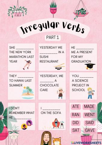 Irregular verbs - pt 1