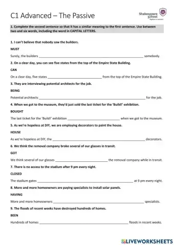 C1 Advanced - Passive Voice