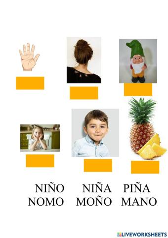 Ficha lectura en mayúscula N y Ñ