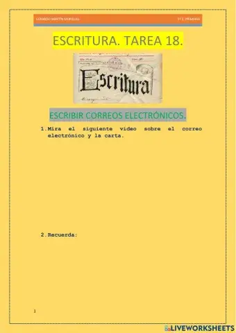 Escritura. Tarea 18.