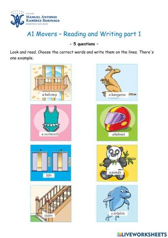 Movers - Reading and Writing part 1