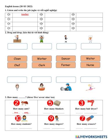 Grade 2 - Jobs cont. + Plural